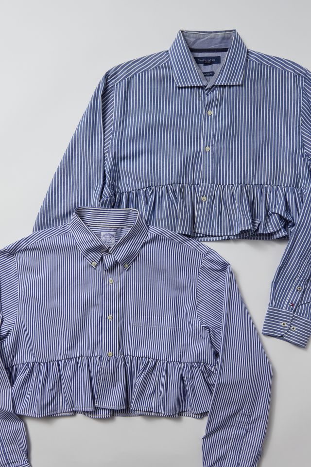 Urban Renewal Remade Ruffle Cropped Peplum Shirt #1