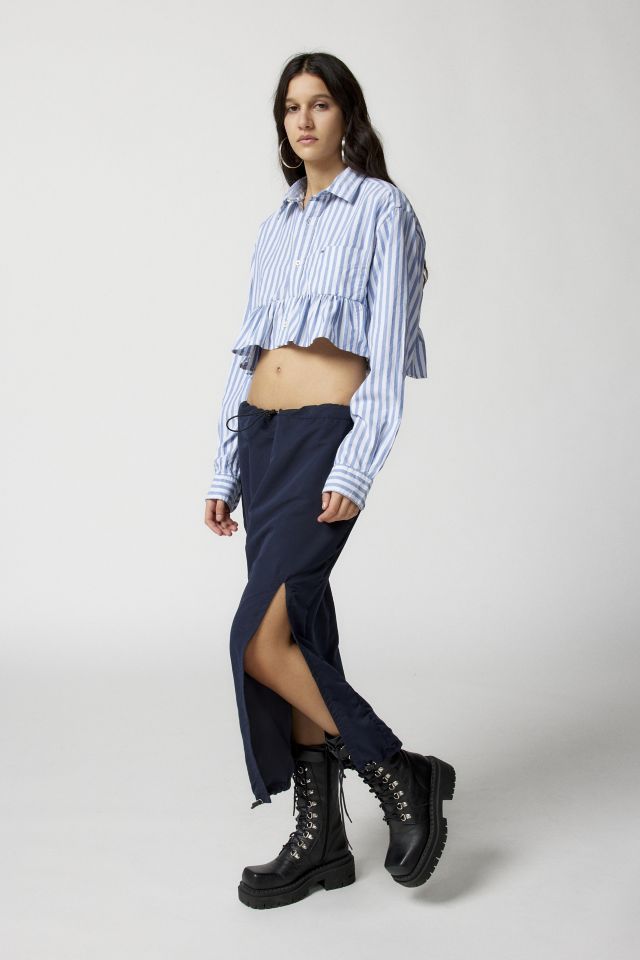 Urban Renewal Remade Ruffle Cropped Peplum Shirt #4