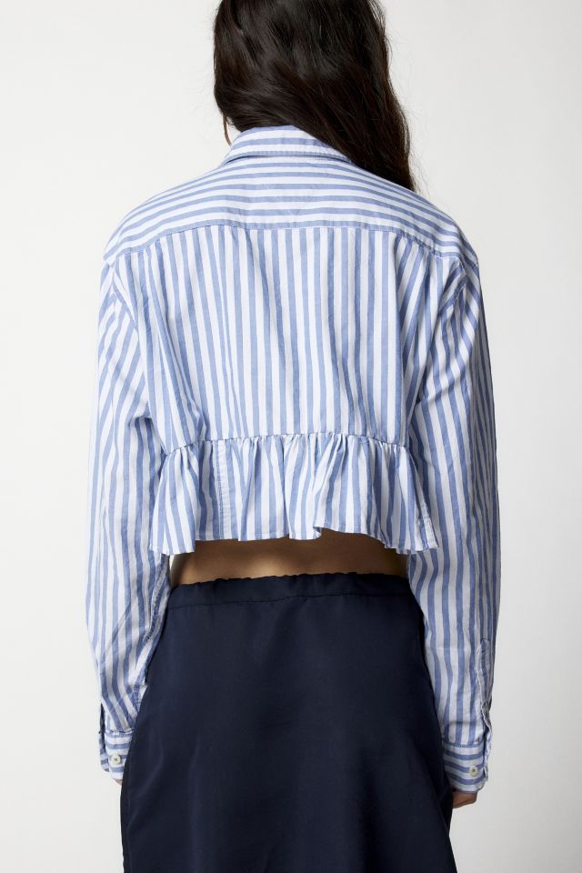 Urban Renewal Remade Ruffle Cropped Peplum Shirt #5