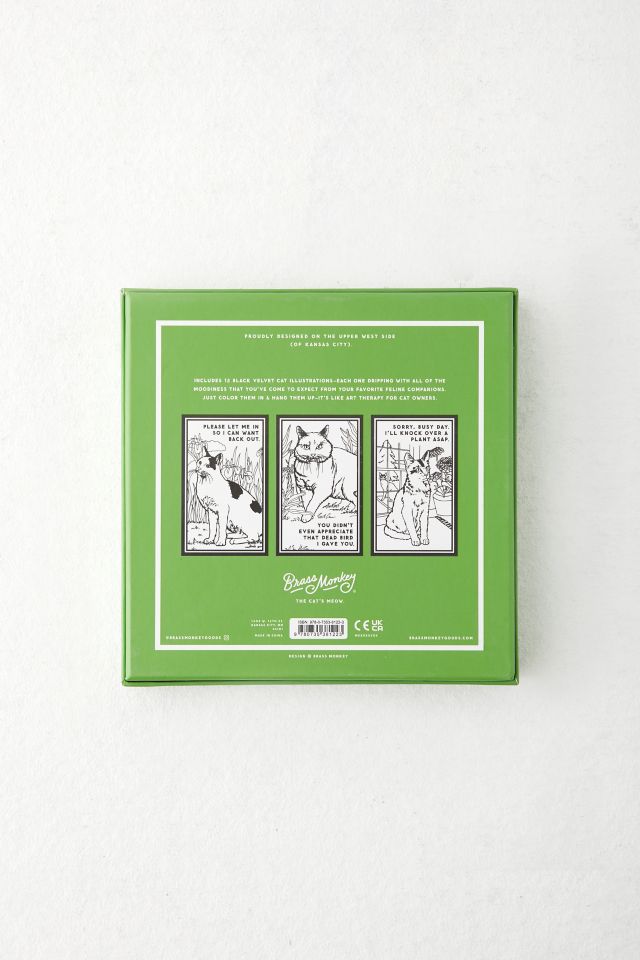 Moody Cats Magic Velvet Coloring Set By Brass Monkey & Galison #3