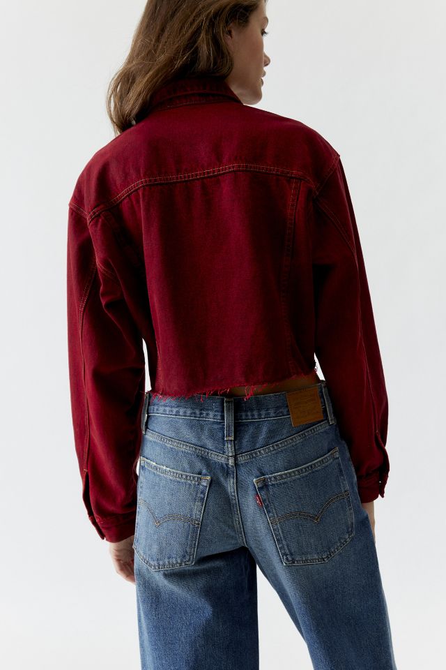 Urban Renewal Remade Overdyed Cropped Y2K Denim Jacket #3