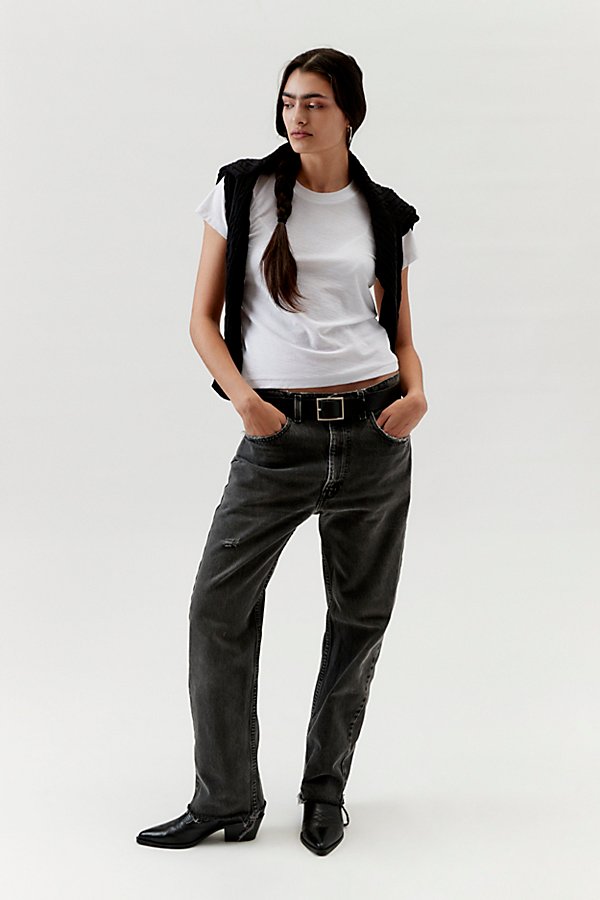 Urban Renewal Remade Levi's Raw Cut Hem Jean In Black At Urban Outfitters
