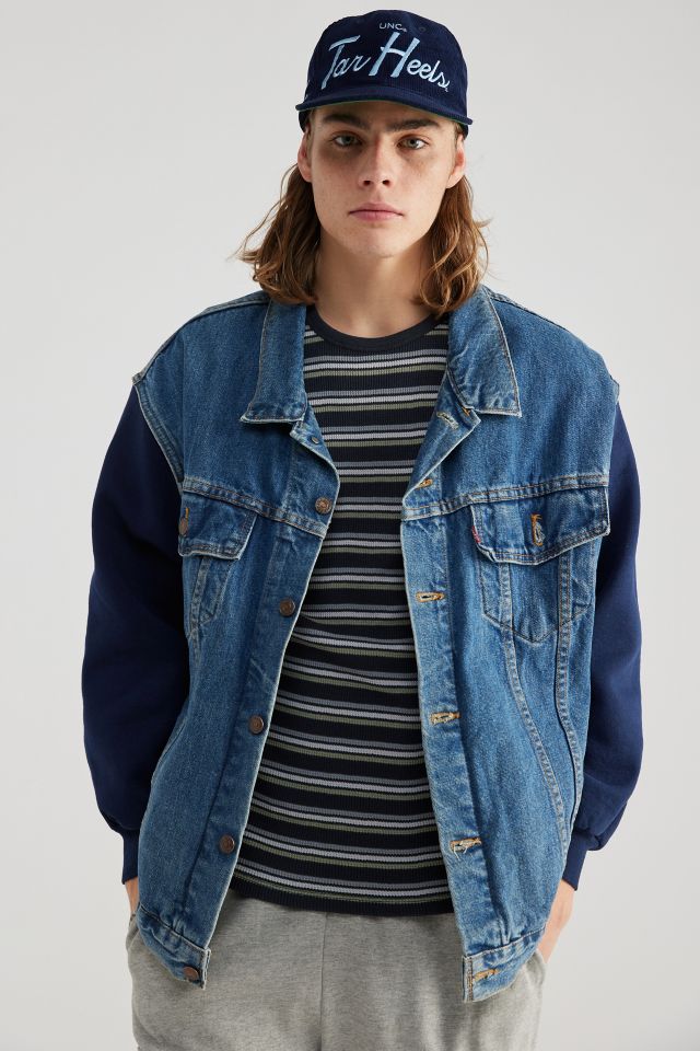 Denim sweat clearance jacket