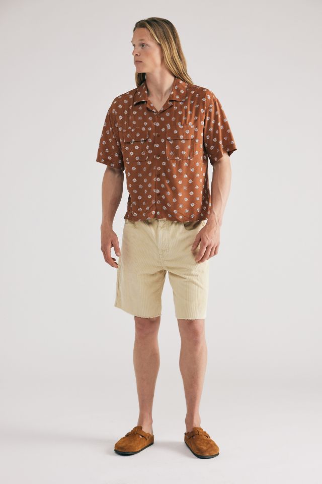 UO Jamie Rayon Short Sleeve Cropped Button-Down Shirt #3