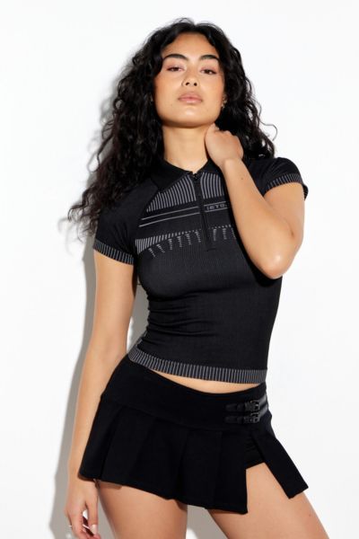 Iets Frans . Lara Polo Shirt Top In Black At Urban Outfitters