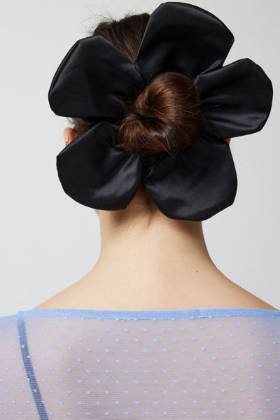 Urban Outfitters Flower Petal Scrunchie In Black At