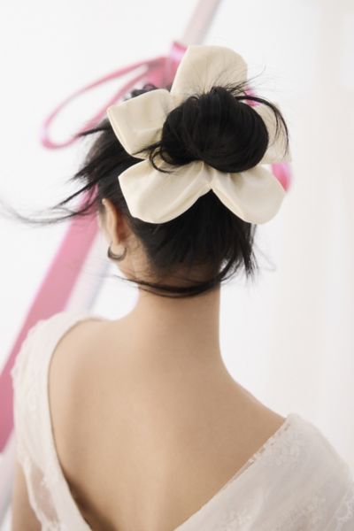 Urban Outfitters Flower Petal Scrunchie In Ivory At