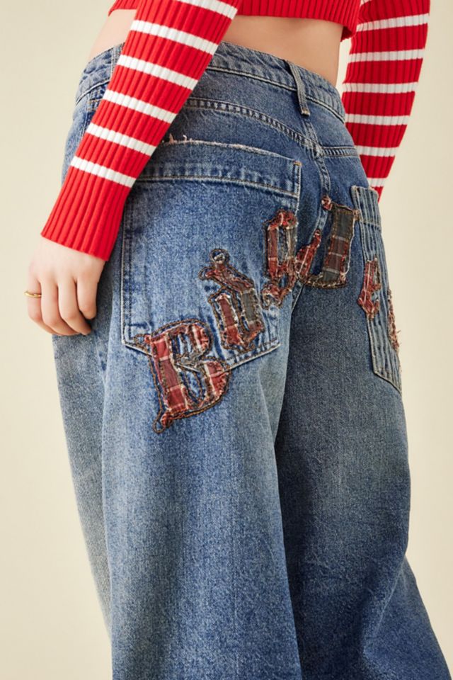 BDG Check Applique Jaya Baggy Jean | Urban Outfitters