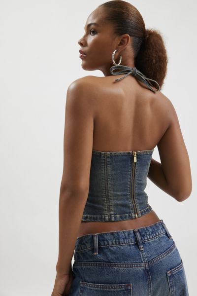 Abrand Lila Angel Denim Bustier Top