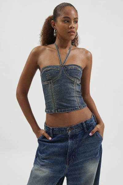 Abrand Lila Angel Denim Bustier Top