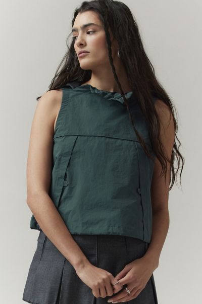 Shop Bdg Montana Nylon Vest Top Jacket In Green, Women's At Urban Outfitters