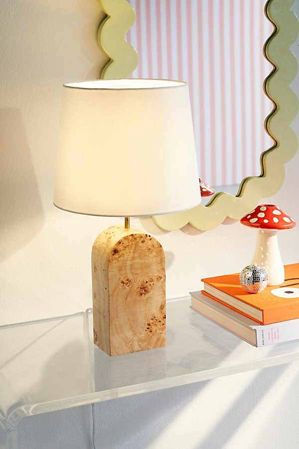 Urban Outfitters Burl Wood Table Lamp In Burl At  In Neutral