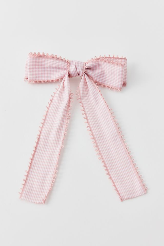 Gingham Hair Bow Barrette #1