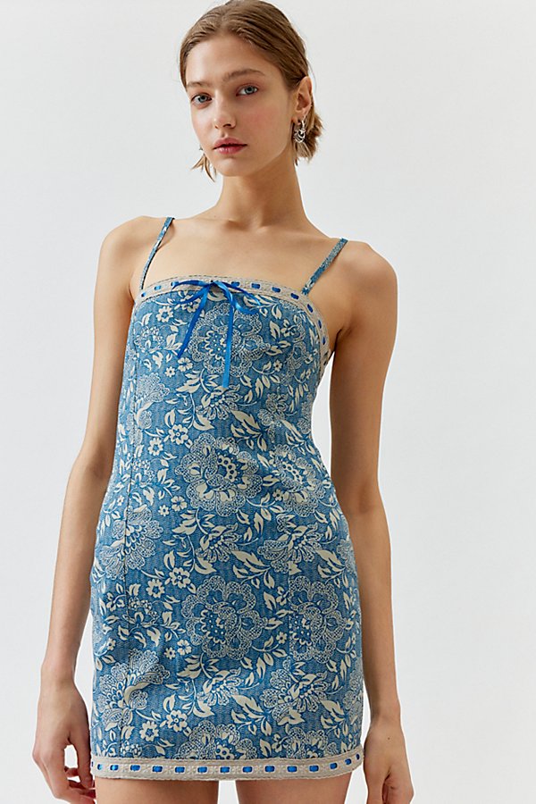 Shop Motel Florence Mini Dress In Blue, Women's At Urban Outfitters
