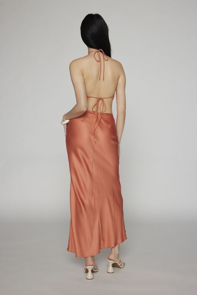 Another Girl Cutout Satin Halter Dress #3