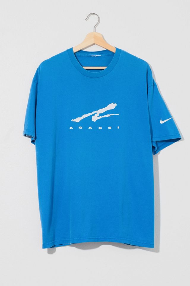 Vintage 1990s Distressed Nike Andre Agassi Graphic Logo T Vintage 1990s Distressed Nike Andre Agassi Graphic Logo T