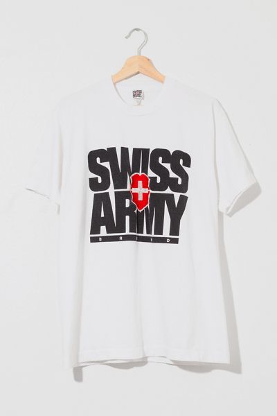 Vintage 1990s Swiss Army Knife Spell Out Graphic T-Shirt Single Stitch