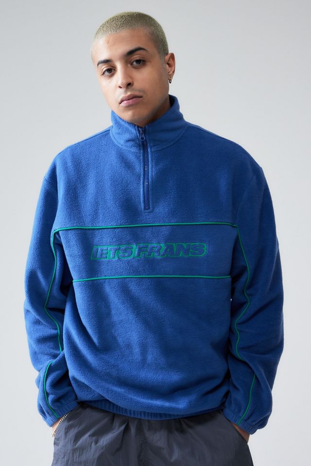 iets frans Blue Piped Fleece Jacket | Urban Outfitters