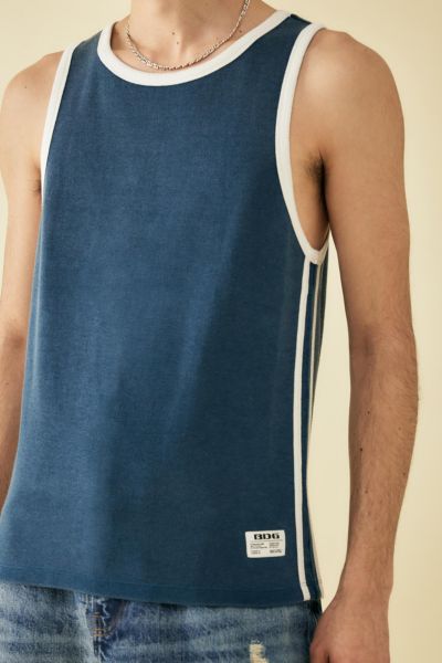 BDG Navy Tipped Ringer Tank Top