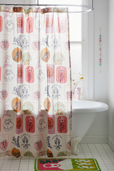 Coastal Vibes Patterned Shower Curtain