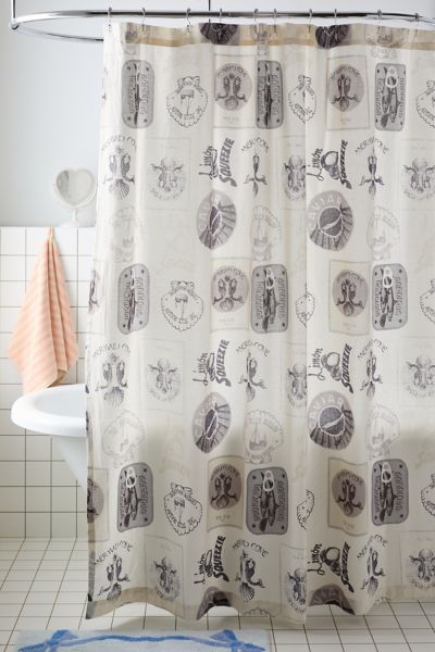 Shop Urban Outfitters Coastal Vibes Patterned Shower Curtain In Neutral At