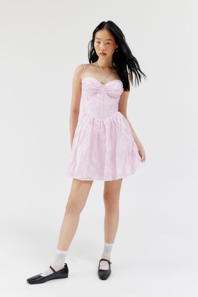 Shop Kiss The Sky Rush Underwire Mini Dress In Pink, Women's At Urban Outfitters