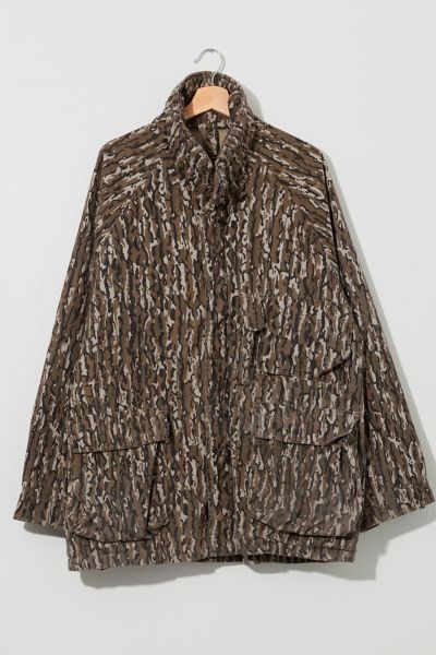 Vintage 1980s Distressed Tree Bark Camo Rain Parka