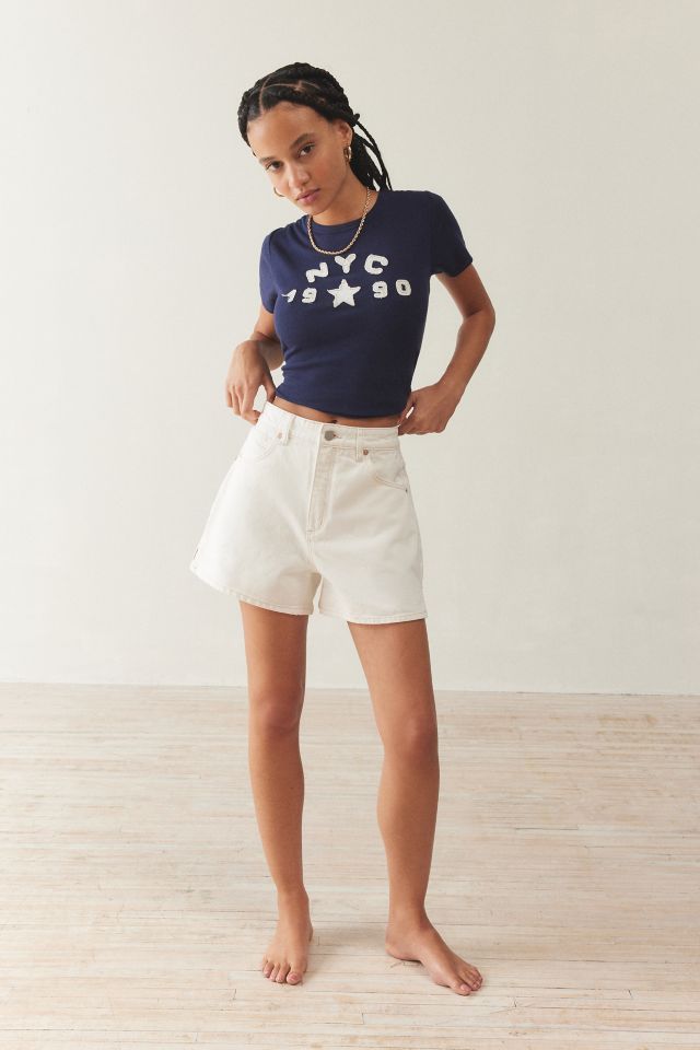 Short en Denim Abrand Venice Bianco #2