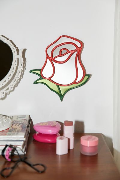 Shop Urban Outfitters Rosebud Wall Mirror In Red At