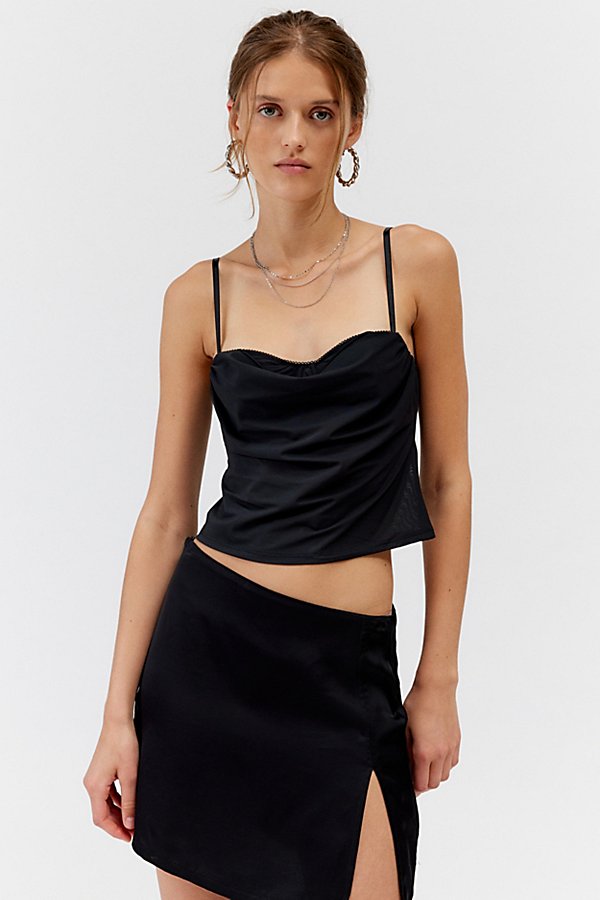 Shop Out From Under Mesh Balconette Bra Cami In Black, Women's At Urban Outfitters