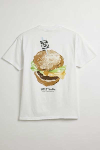 Shop Obey Visual Food For Your Mind Tee In White, Men's At Urban Outfitters