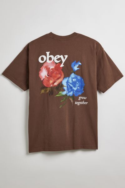 Shop Obey Grow Together Tee In Sepia, Men's At Urban Outfitters