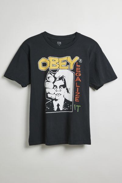 Shop Obey Legalize It Tee In Black, Men's At Urban Outfitters