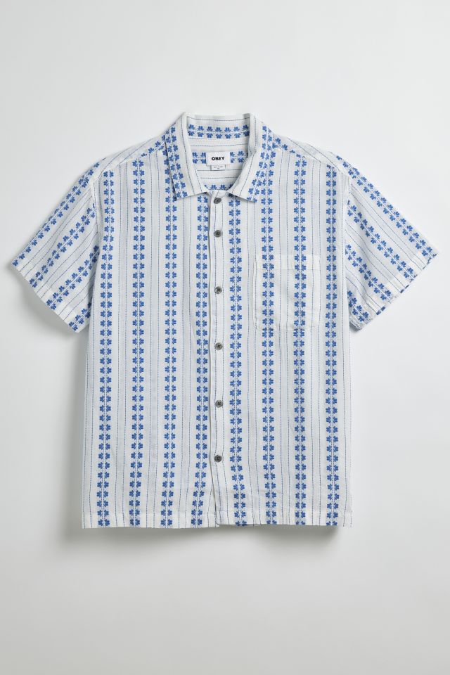 Chemise Boutonnée Manches Courtes Rayée OBEY Harmony #1