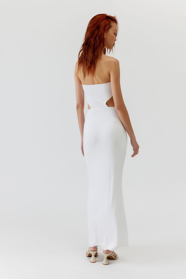 Afrm Livia Knit Cutout Strapless Maxi Dress Urban Outfitters Canada