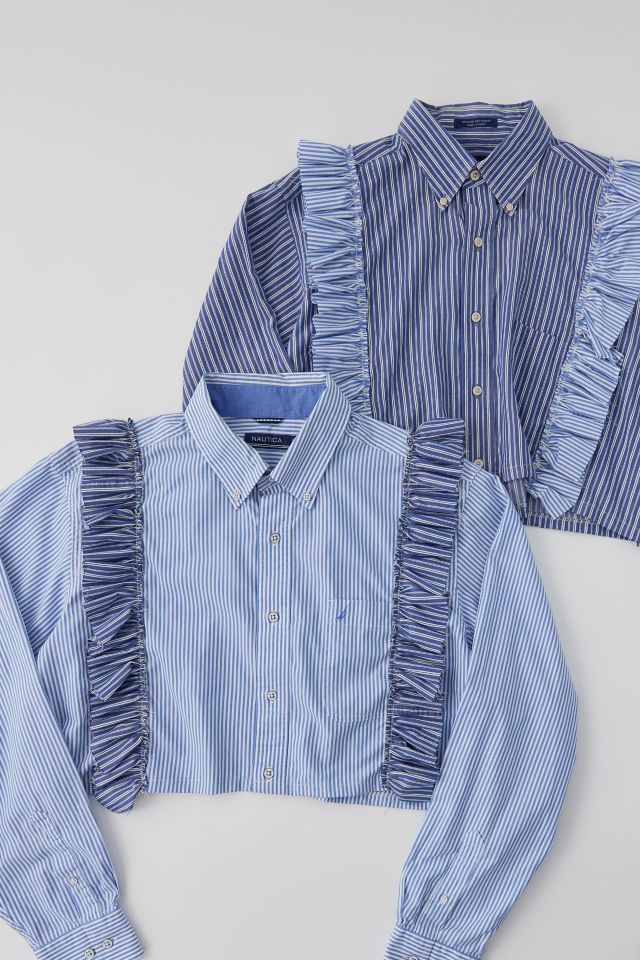 Urban Renewal Remade Raw Cropped Ruffle Front Shirt #1