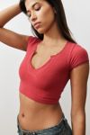 Out From Under Go For Gold Pointelle Notched Top