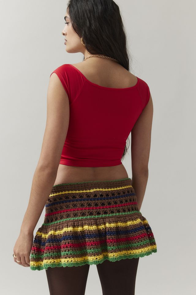 BDG Gracie Crochet Micro Mini Skirt #3