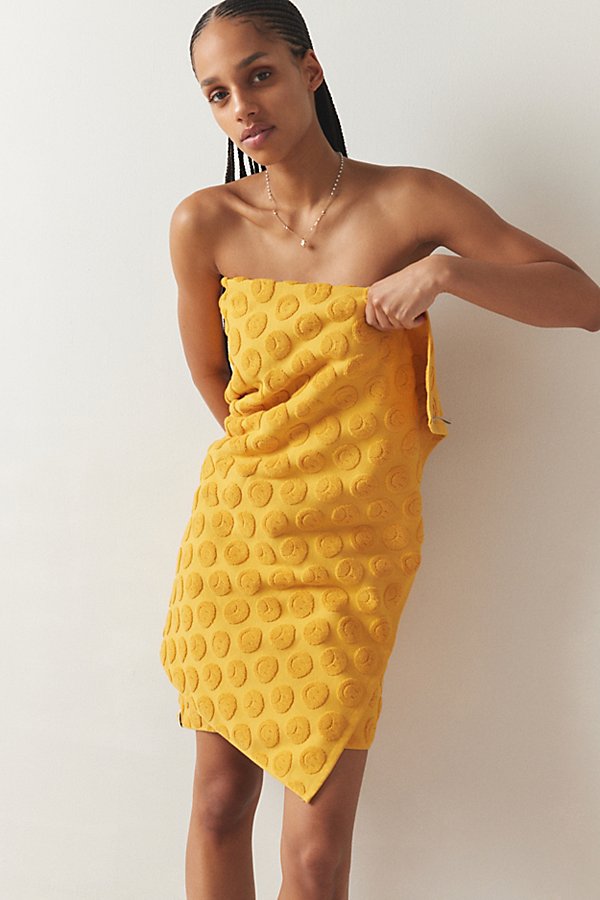 Shop Slowtide Sad/happy Bath Towel In Yellow At Urban Outfitters