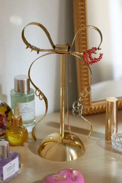 Urban Outfitters Michaela Bow Jewelry Stand In Gold At