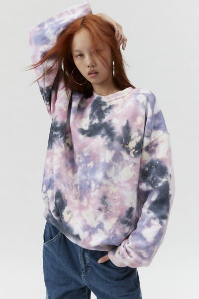 Shop Urban Renewal Remade Waters Dye Crew Neck Sweatshirt In Pink, Women's At Urban Outfitters