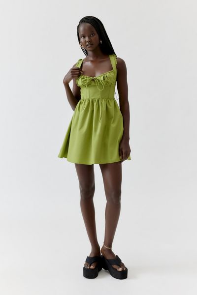 Glamorous Bustier Mini Dress In Green, Women's At Urban Outfitters