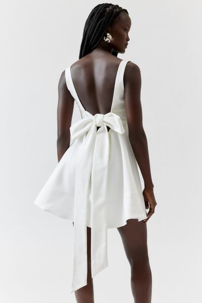 Glamorous Bow-back Mini Dress In White, Women's At Urban Outfitters