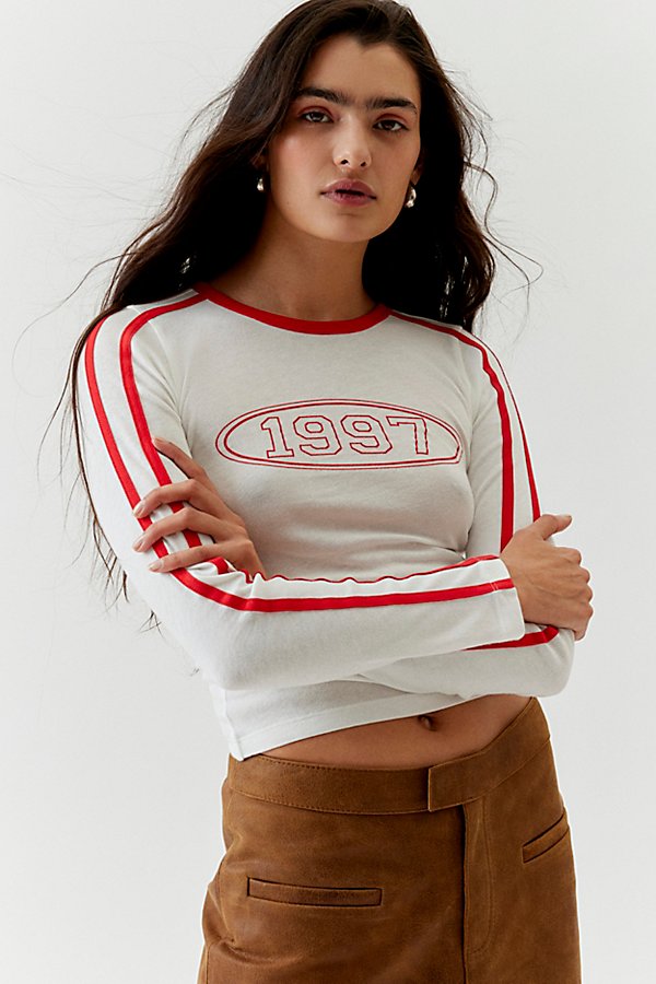 Urban Outfitters Le Sport 1997 Long Sleeve Tee In White, Women's At