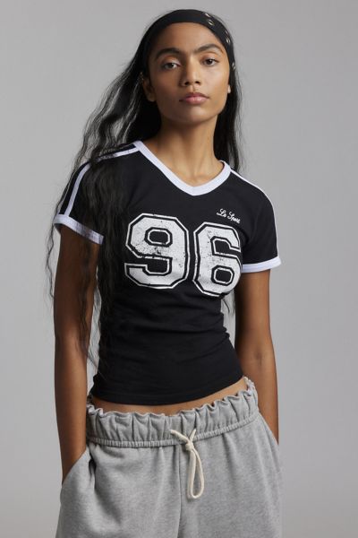 BDG Binx Raw-Edge Cropped Baby Tee