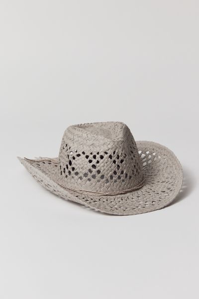 Urban Outfitters Dakota Airy Straw Cowboy Hat In Grey, Women's At