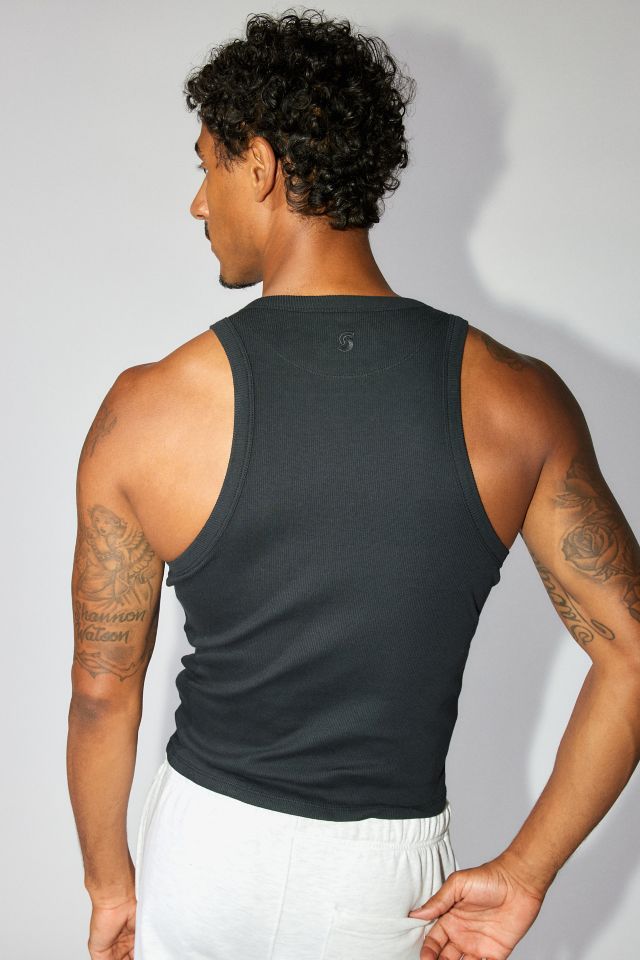 CITY LAB BLACK RIBBED TANK TOP