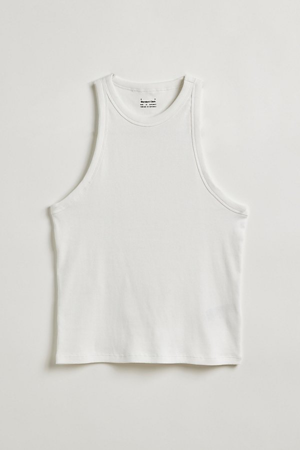 Standard Cloth Foundation Ribbed Tank Top In White, Men's At Urban Outfitters