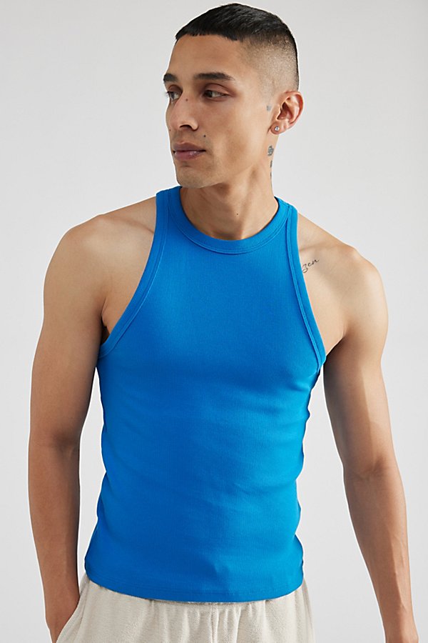 Standard Cloth Foundation Ribbed Tank Top In Blue, Men's At Urban Outfitters