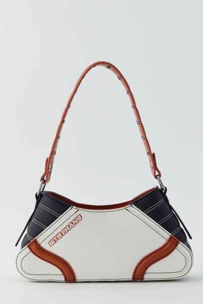 Iets Frans . Racer Moto Faux Leather Bag In Ivory/tan/brown, Women's At Urban Outfitters